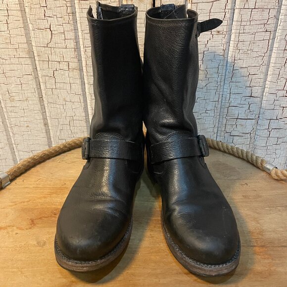 Frye Veronica Short Boots Black Leather US 8.5 B Motorcycle - Picture 1 of 5